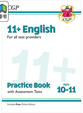 预售 英国CGP 11+ English Practice Book & Assessment Tests Ages 10-11 (for all test providers) 大音