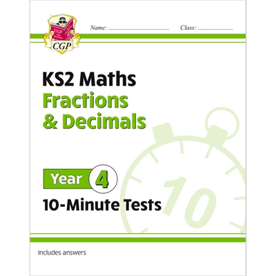 预售 英国CGP教辅 新版数学10分钟测试分数和小数四年级含答案 New KS2 Maths 10-Minute Tests Fractions & Decimals 大音