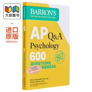 Q&A 第二版 巴朗考试课程 书 Barrons Answers 600 英文原版 Questions Psychology 心理学 and 2024 600个问题和答案