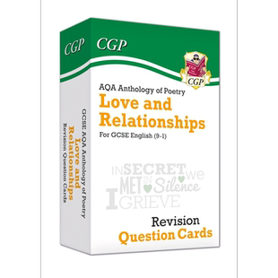 英国原版CGP教辅 新9-1 GCSE英语 AQA爱与关系诗歌选集修订问题卡New 9-1 GCSE English AQA Love & Relationship 大音