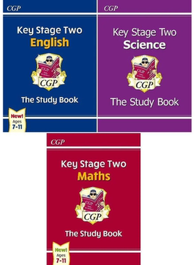 英国原版CGP教辅 KS2 7-11岁英文练习册 英语科学数学 Ages 7 -11 Study Book English Science Maths