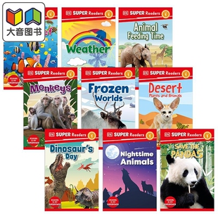DK超阅小读者1级9册 英文原版分级科普读物 DK Super Readers Level 1 Pandas Monkeys Dinosaurs Weather Animal 大音