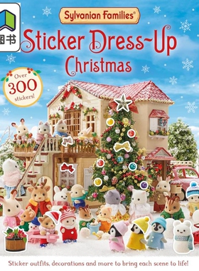 森贝儿家族圣诞贴纸装扮 小鼻噶小鼻嘠 Sylvanian Families Sticker Dress-Up Christmas Book英文原版儿童卡通动画 精装