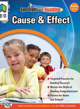 阅读技能训练系列 因果关系 3-4年级Spotlight on Reading Cause & Effect Grades 3 - 4英文原版 Carson Dellosa 大音