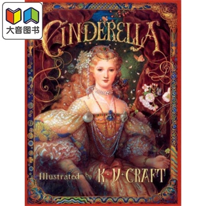 预售 经典童话：灰姑娘（宫廷画风插图版）英文原版 Cinderella / K.Y.Craft插图 大音