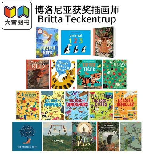 博洛尼亚获奖插画师Britta Teckentrup 英文儿童绘本插画师合集 萤火虫Firefly Home 老虎Tiger Burning Bright 大音