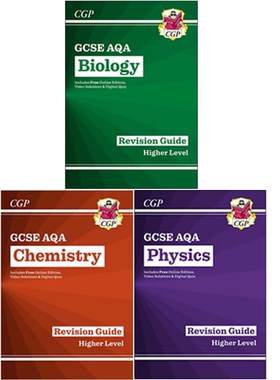 英国CGP原版 AQA考试局 GCSE Revision Guide Higher  Biology Chemistry Physics 生物物理化学英文原版含在线资源答案视频