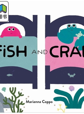 鱼朋友和蟹朋友 Marianna Coppo Fish and Crab 英文原版 儿童绘本 动物故事图画书 精装精品绘本 进口图书 5-8岁 大音