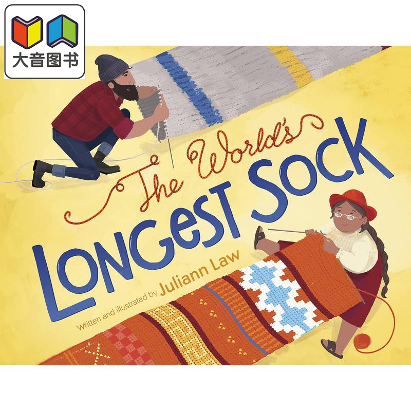 长袜子比赛Juliann Law The World's Longest Sock 英文原版 儿童绘本 故事图画书 精装精品绘本 进口儿童读物 大音