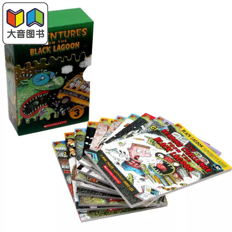 学乐黑潭小学第3套盒装21-30册 Black Lagoon Collection Set 3黑湖小学10册英文原版学乐课外阅读儿童章节书大音