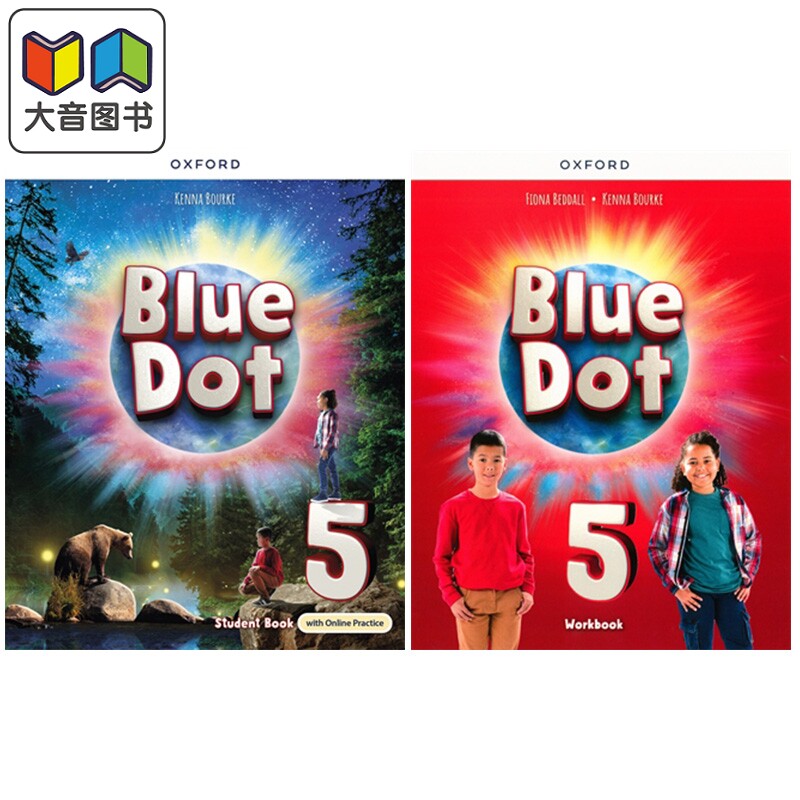 牛津少儿美语教材 Oxford Blue Dot 练习册+学生书5级别 中小学生英语教材原版进口美语发音小学英语bluedot教材 大音