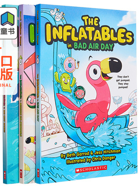 The Inflatables 1-3 学乐漫画 充气玩具团系列3册套装 儿童漫画章节书图像小说 英文原版进口英语图画小说 大音