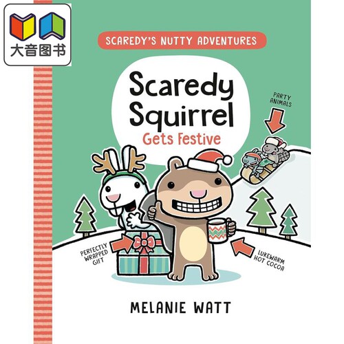 Melanie Watt Scaredy Squirrel Gets Festive 松鼠斯卡迪节庆清单 图像小说漫画 英文原版 儿童绘本 故事图画书 大音