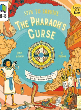 法老的诅咒 Spin To Survive The Pharaoh's Curse 英文原版 儿童自选冒险游戏书 历史故事读物 进口童书 8岁以上 大音