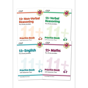 英国CGP原版测试4册 New 11+ English/Maths/Non-Verbal Reasoning Practice Book & Assessment Tests Ages 6-7 大音