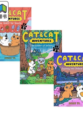 预售 Cat & Cat Adventures 桥梁漫画 猫猫历险记3册 The Quest for Snacks 英文原版进口图书故事图画书图像小说 大音