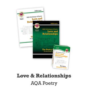 Literature CGP 英国进口原版 复习套装 AQA GCSE Relationships Love 英国文学 Poetry Revision 书 English