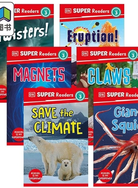 DK超阅小读者3级6册 英文原版分级科普读物 DK Super Readers Level 3 Magnets Eruption Squid Twisters Claws 大音