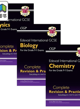 英国CGP原版 Edexcel IGCSE Biology Chemistry Physics 爱德思考试 物理 化学 生物 备考套装3册 在线版 含答案