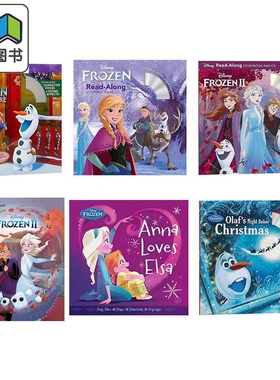 Frozen 冰雪奇缘主题儿童故事绘本6册 独立阅读图画书 Anna安娜Olaf雪宝艾莎Elsa 部分书配CD 圣诞书单 4岁以上 大音