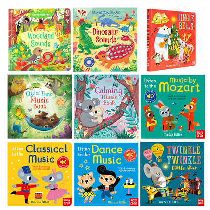 Nosy Crow 触摸发声书系列合集 聆听音乐 Listen to the Dance Music Jingle Bells 英文原版儿童乐感启蒙音乐纸板书 大音