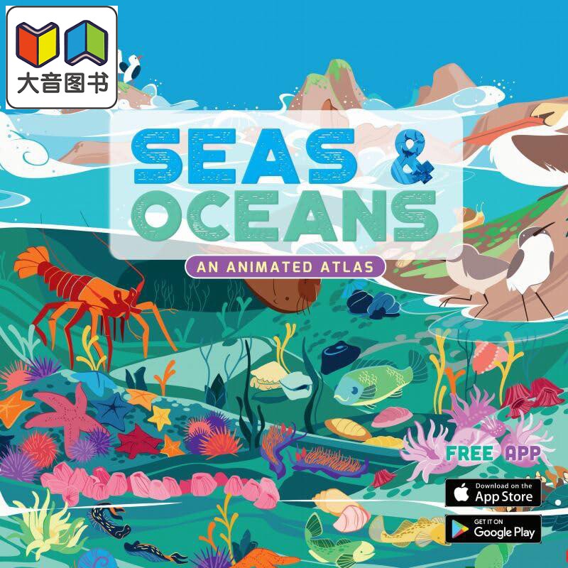 海洋图谱 An Animated Atlas Seas & Oceans 英文原版 儿童科普绘本 科学知识百科图画书 精装进口 儿童读物 大音