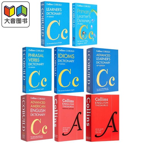 Collins English Dictionary 柯林斯英语学习词典合集 英英字典工具书Cobuild 同义词成语Idioms 短语动词Phrasal 大音