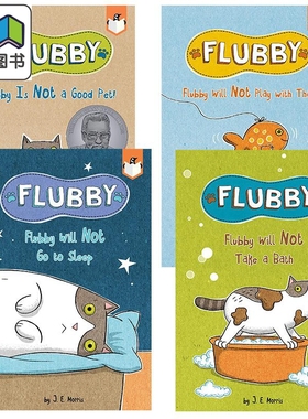 企鹅桥梁小读本 大懒猫费洛比4册 Flubby 英文原版 进口图书 儿童绘本 故事图画书 独立阅读入门 桥梁章节书