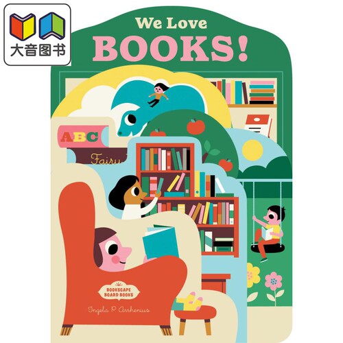 Bookscape Board Books: We Love Books! 异形书：喜爱的图书 英文原版 儿童绘本 活动与玩具书 Ingela P. Arrhenius 大音