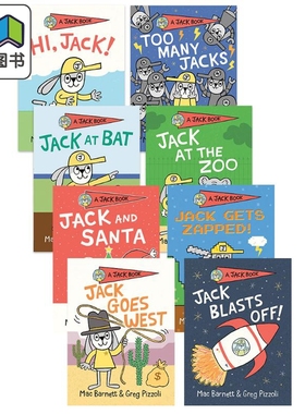 Jack 搞怪兔杰克8册套装 Mac Barnett Greg Pizzoli 精装儿童桥梁书 漫画风故事图画书 英文原版进口图书早期阅读 大音