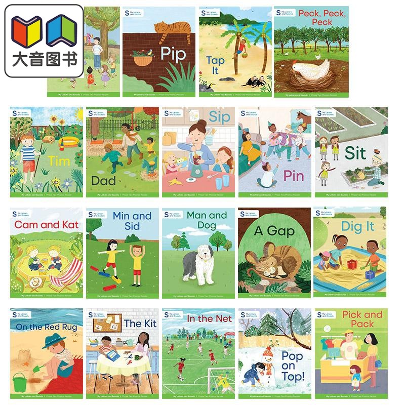 英文原版我的字母和声音 自然拼读读物一阶Pink A套装19本 4-5岁My Letters and Sounds Phonics Phase Two Pink A 大音
