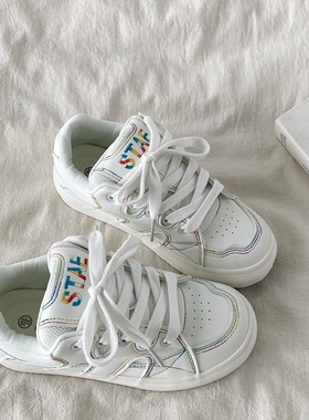 喜叔小众设计感厚底小白鞋女2025新款秋冬百搭复古面包鞋运动板鞋