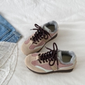 ins超火拼色加绒阿甘鞋 女2025新款 秋冬厚底休闲运动鞋 喜叔 德训鞋