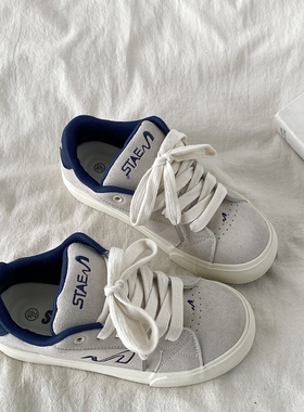 喜叔灰色小众设计感面包鞋女2025春季新款复古厚底板鞋运动休闲鞋