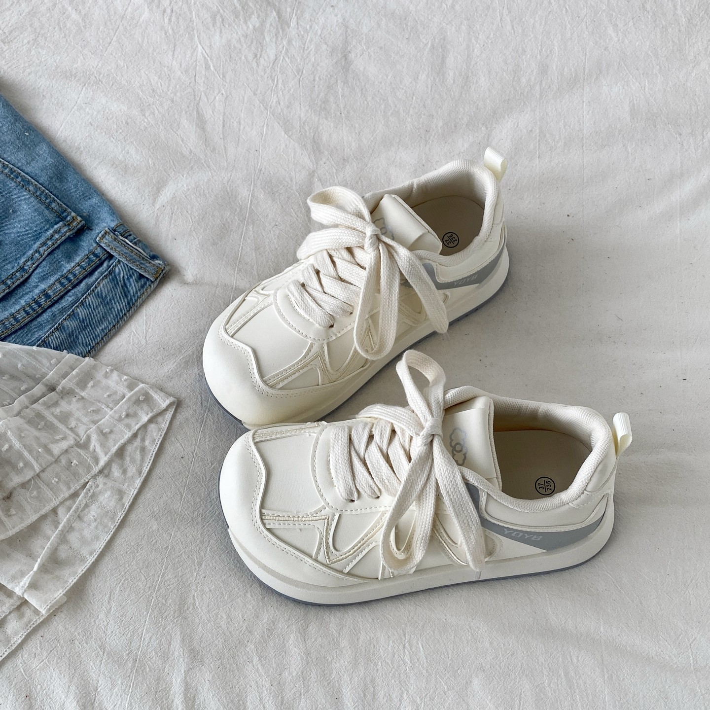 喜叔丑萌厚底德训鞋女2026春季新款小白鞋复古休闲阿甘板鞋运动鞋,女鞋,时尚休闲鞋,淘宝优惠券,粉丝福利购,淘宝优惠卷