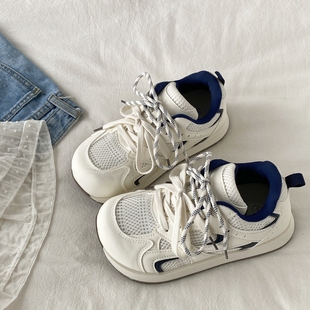 复古休闲老爹鞋 喜叔 ins潮厚底小白鞋 女款 网面透气丑萌大头运动鞋