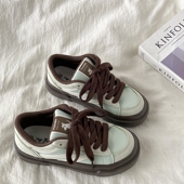 喜叔小众复古薄荷绿板鞋 子 学生百搭厚底休闲运动鞋 女2025秋季 新款