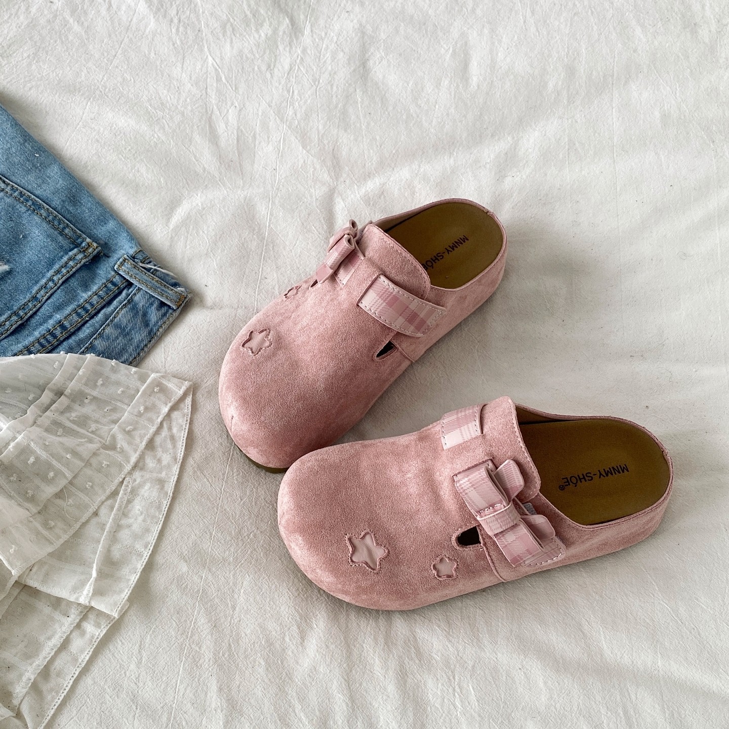 喜叔粉色星星一脚蹬勃肯鞋女2026春季新款厚底外穿包头拖鞋懒人鞋,女鞋,勃肯鞋/软木鞋,淘宝优惠券,粉丝福利购,淘宝优惠卷