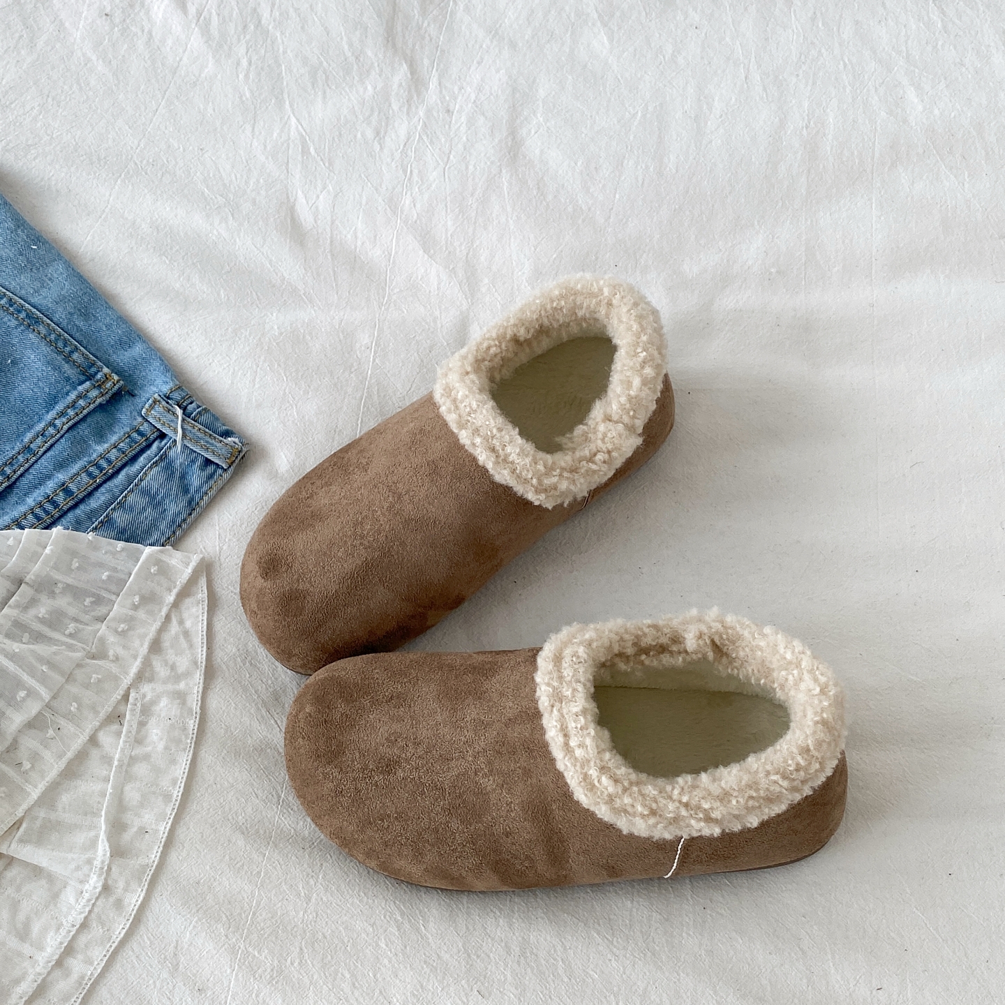 冬季保暖加绒小土豆勃肯鞋棉鞋子