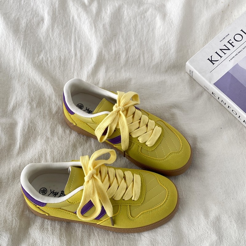 喜叔小众芥末黄德训鞋女款韩系百搭chic鞋子学生厚底休闲阿甘板鞋,女鞋,德训鞋,淘宝优惠券,粉丝福利购,淘宝优惠卷