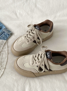 喜叔美式复古厚底德训鞋女2025秋季新款学生百搭休闲板鞋运动鞋子