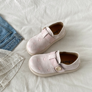 喜叔粉色厚底全包勃肯鞋女2026春季新款百搭一脚蹬乐福鞋休闲板鞋