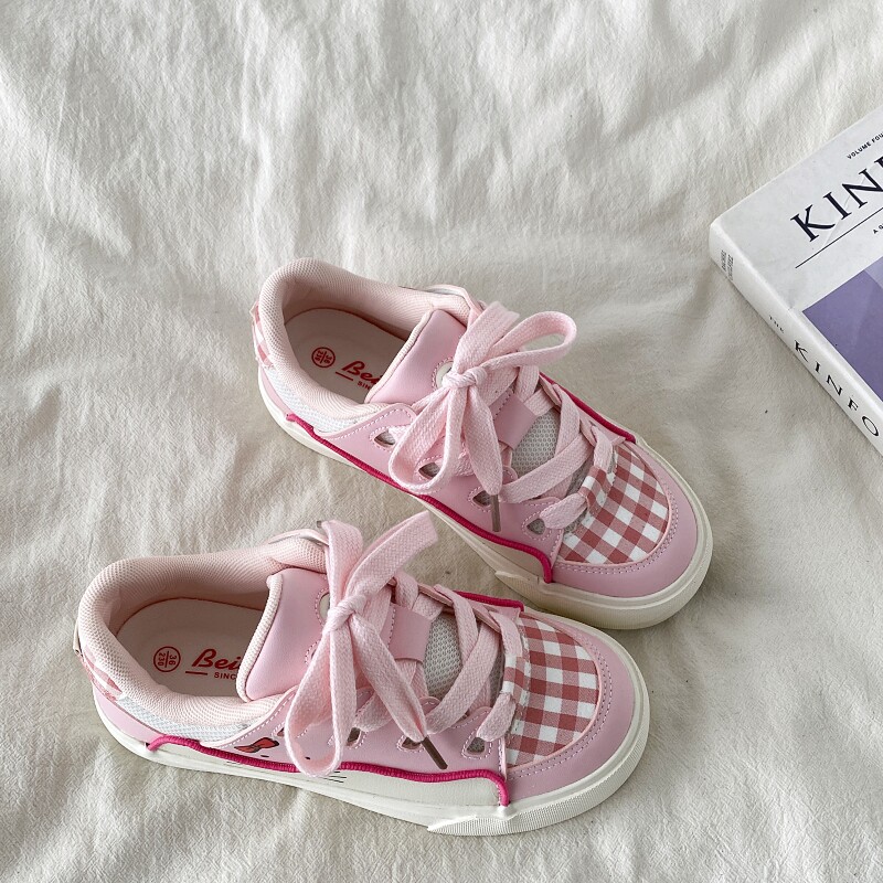 喜叔 可爱粉色KT猫板鞋女2025春季新款厚底面包鞋休闲百搭小白鞋,女鞋,休闲板鞋,淘宝优惠券,粉丝福利购,淘宝优惠卷