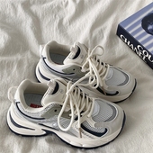 休闲运动鞋 喜叔 ins潮 夏季 百搭薄款 透气网面厚底老爹鞋 女2025新款