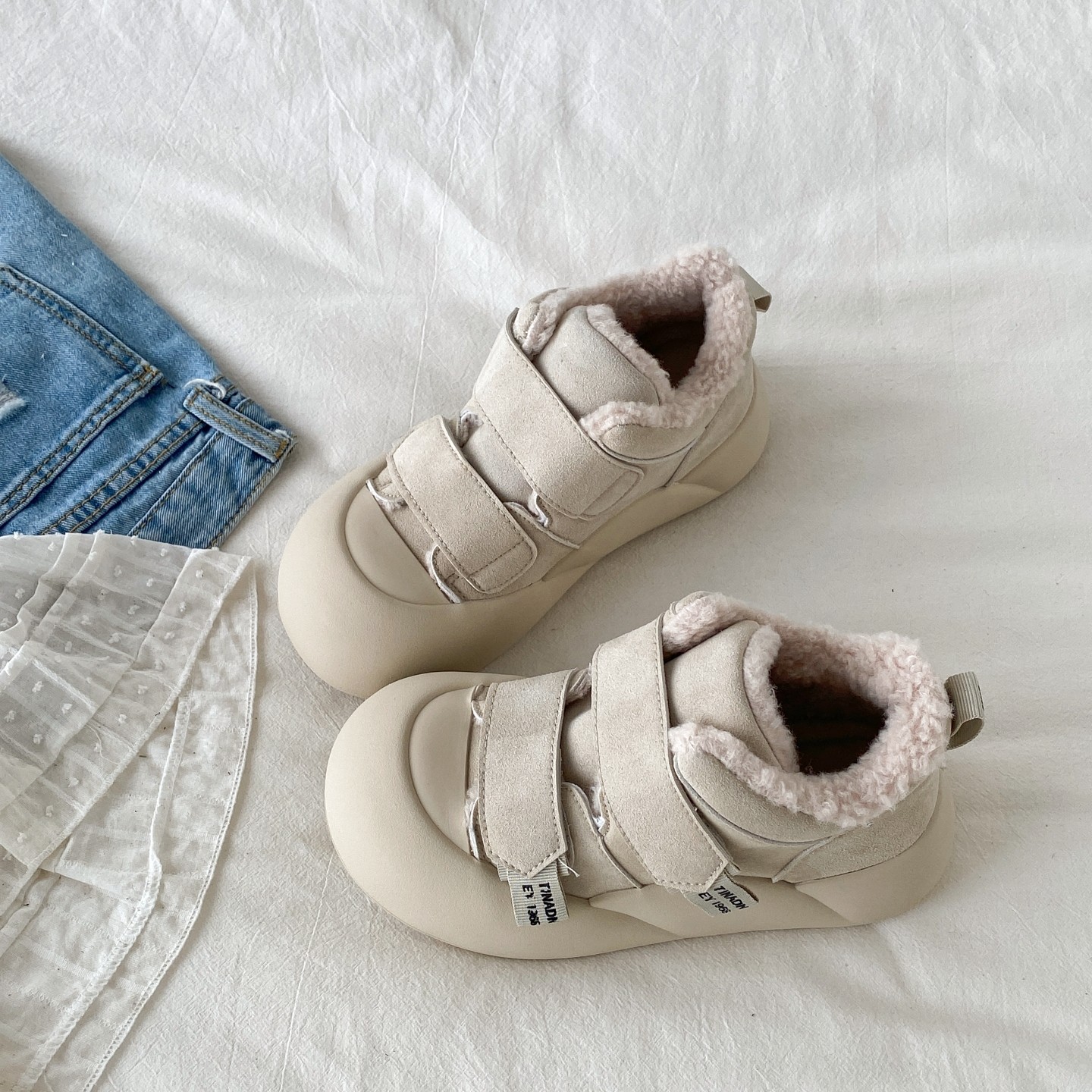 复古厚底加绒保暖东北棉鞋雪地靴