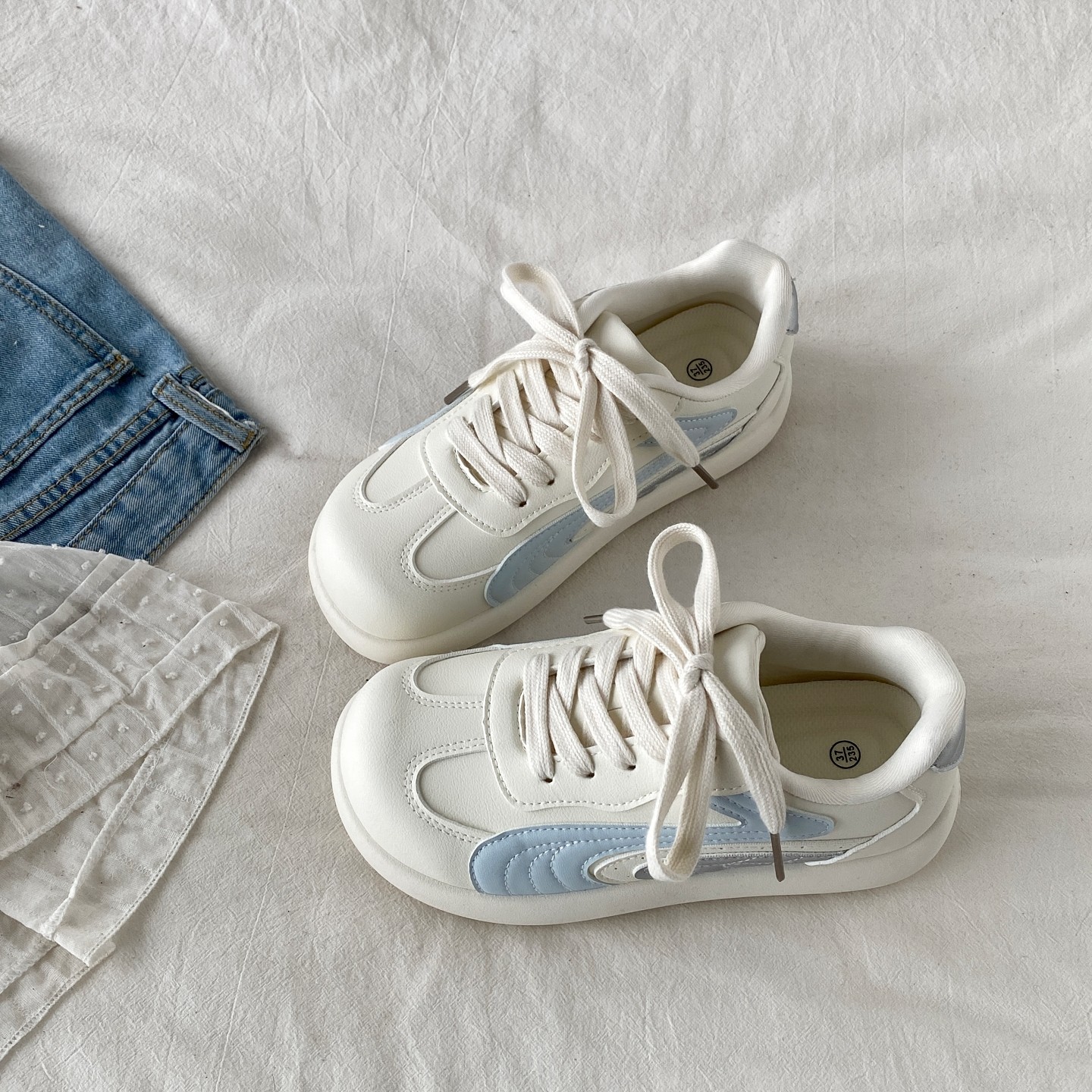 喜叔小众板鞋女2026春季新款厚底小白鞋学生百搭德训鞋休闲运动鞋,女鞋,德训鞋,淘宝优惠券,粉丝福利购,淘宝优惠卷