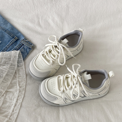 丑萌小众圆头板鞋复古德训小白鞋