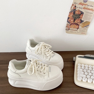 喜叔厚底小白鞋女2026春季新款丑萌大头鞋增高百搭板鞋休闲面包鞋