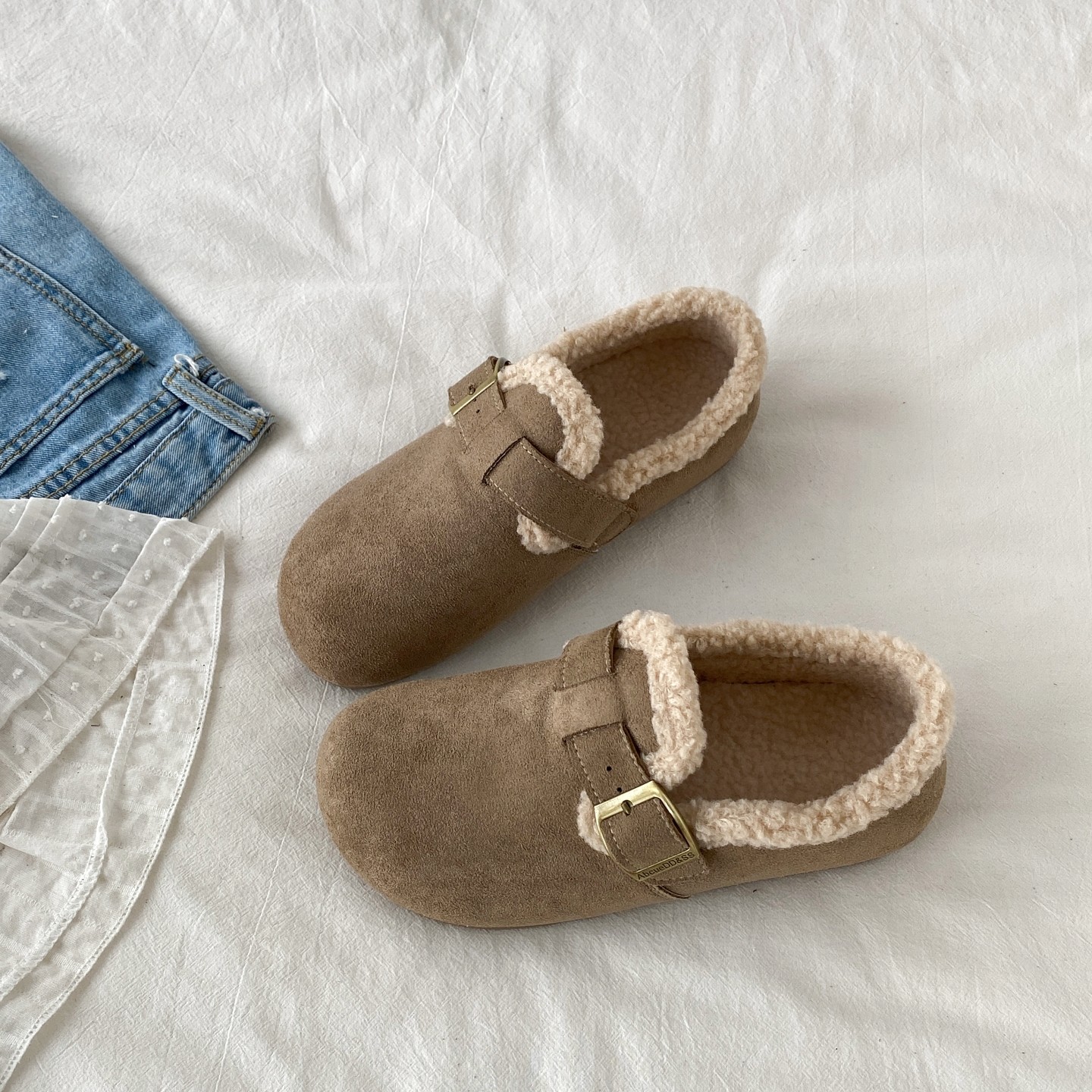 喜叔冬季加绒加厚全包勃肯鞋女款复古百搭外穿保暖棉鞋博肯毛毛鞋,女鞋,棉鞋,淘宝优惠券,粉丝福利购,淘宝优惠卷