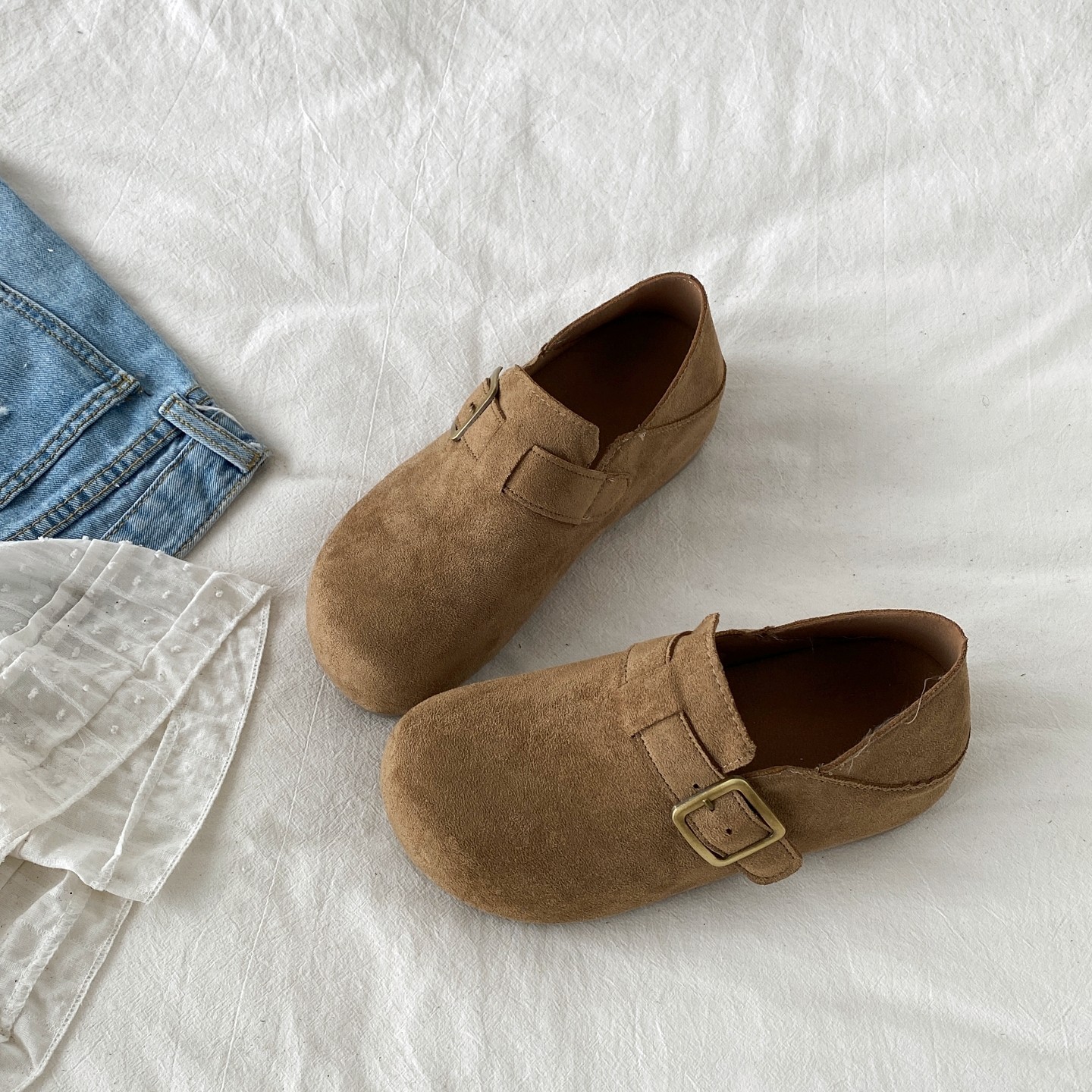 喜叔复古内增高全包勃肯鞋女款春秋百搭平底休闲单鞋一脚蹬懒人鞋,女鞋,勃肯鞋/软木鞋,淘宝优惠券,粉丝福利购,淘宝优惠卷